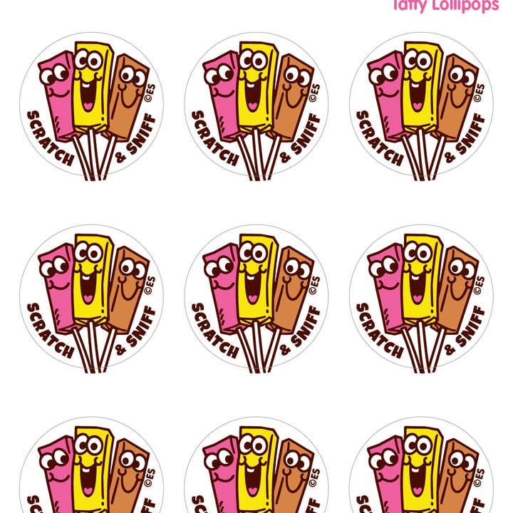 EverythingSmells, LLC - Wholesale Sticker - Taffy Lollipops EverythingSmells Scratch & Sniff Stickers