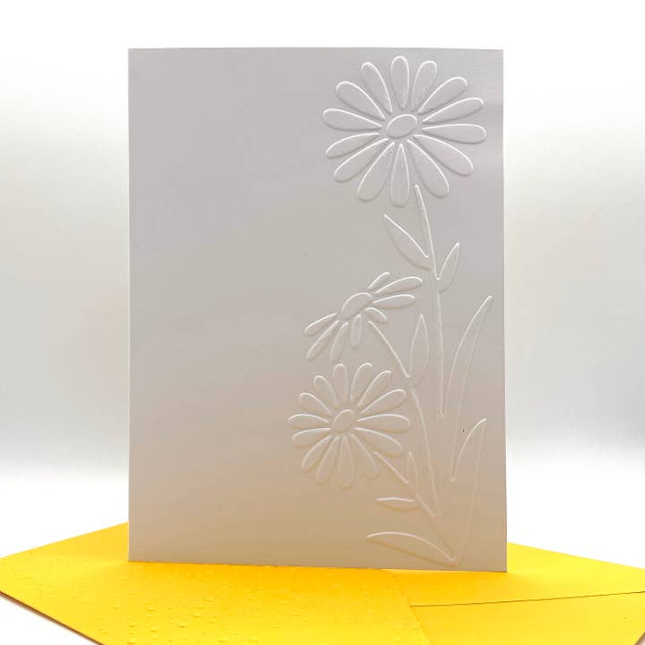 Daisies Embossed Notecards - Pack of 6 for wholesale by Looks Inviting