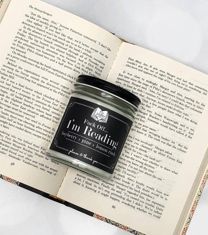 Fly Paper Products - Wholesale Jar/Filled Candle - F... Off I'm Reading 9oz Glass Candle Bayberry + Pine3
