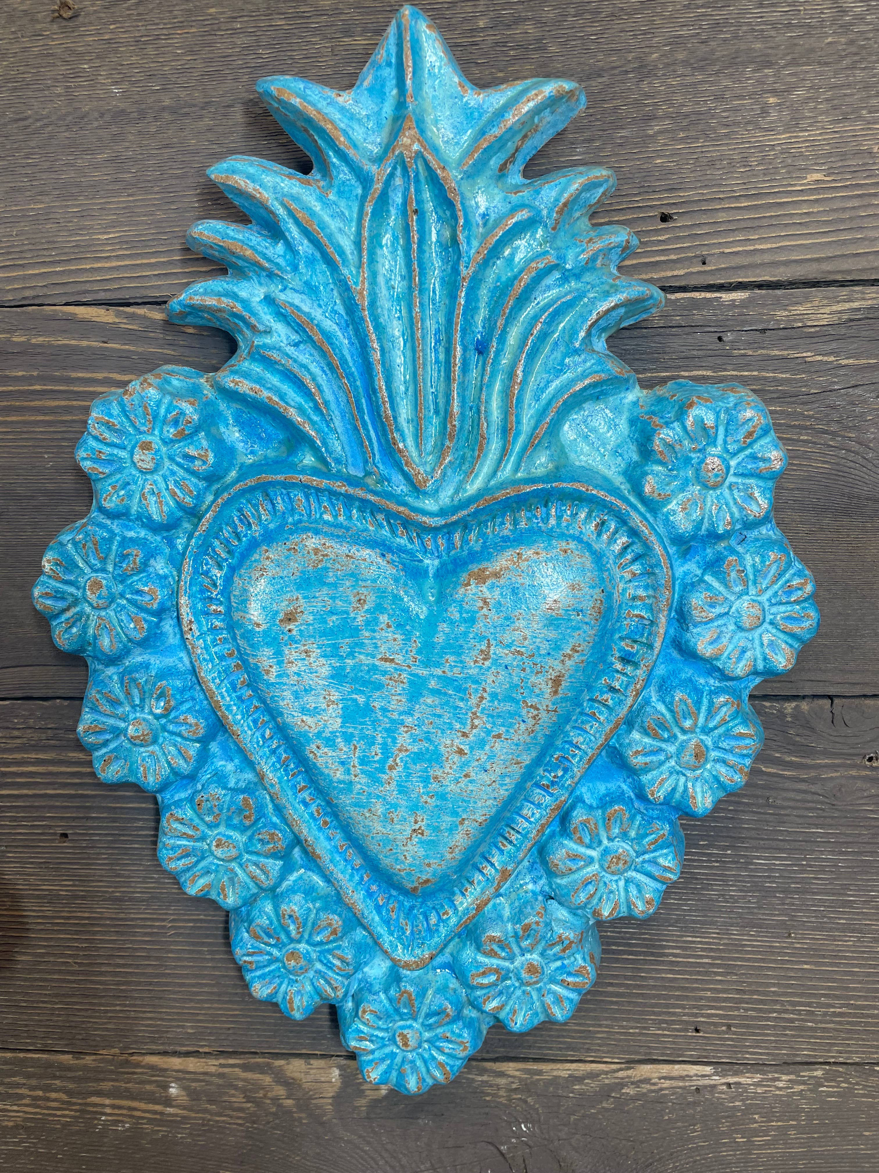 My Amigos Imports - Wholesale Wall Decor - Kids & Baby - Amore Large Clay Heart-WH5-Handmade-10x14 inches-3 Colors0