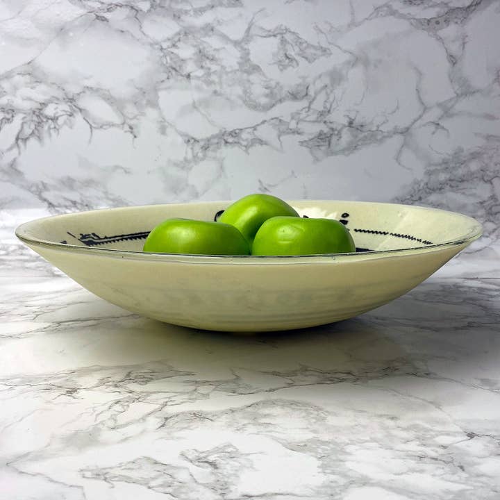 Kiku Handmade | Contemporary Fused Glass Home Goods - Wholesale Serve Bowl - Camera Fused Glass Large 13" Serving Bowl3