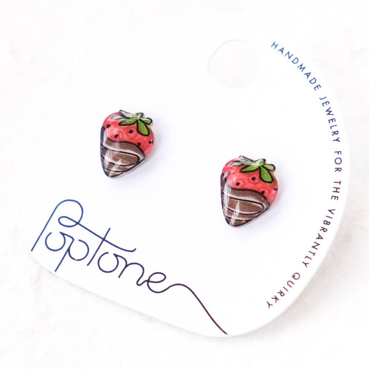 Pendientes de Fresa Cubierta de Chocolate para venta al por mayor de Poptone Co.