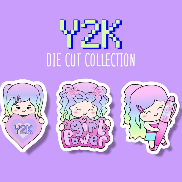 Y2K - Samarbejde med The Angel Shoppe - Luna Sticker DIE CUTS for engroshandel hos Shine Sticker Studio