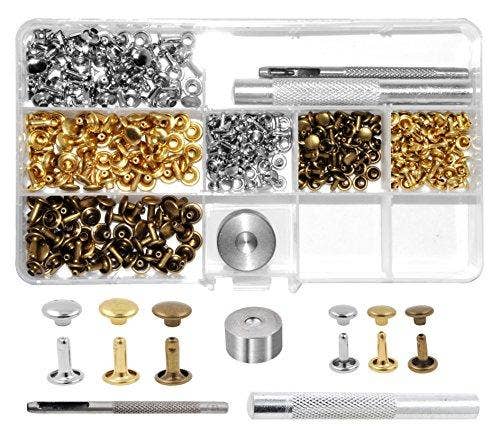 Mandala Crafts - Vente Outil de bricolage - Mandala Crafts Kit de rivets et outil de pose pour cuir, tissu, vêtements avec clous décoratifs en métal0