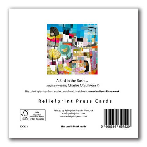 Cardiau Nico Cards - Vendita all'ingrosso Biglietti di auguri generici - IGC121 Un uccello nella boscaglia - Charlie O'Sullivan1