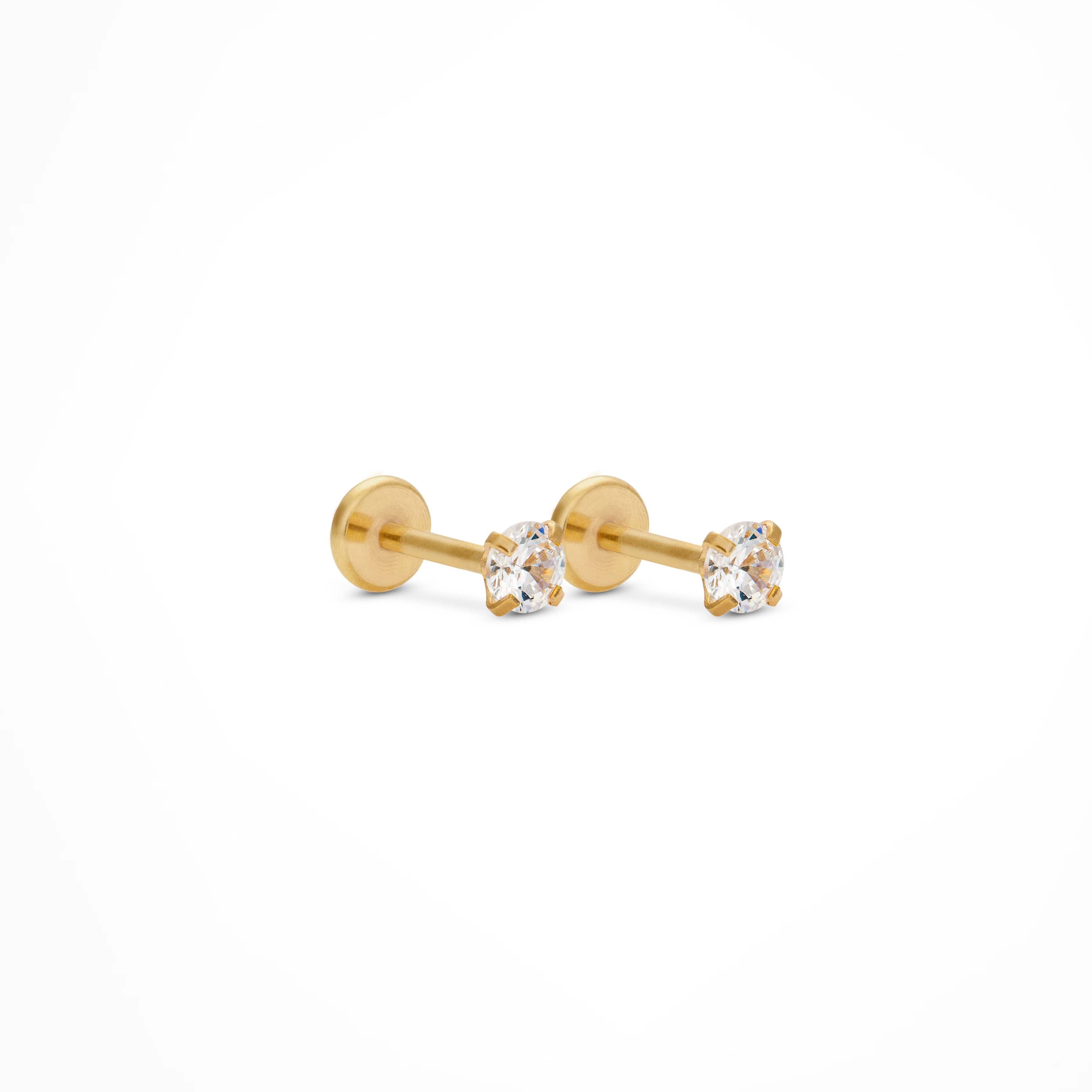 Aurnia Jewellery - Wholesale Stud/Post Earrings - Zirconia Flat Back Studs
