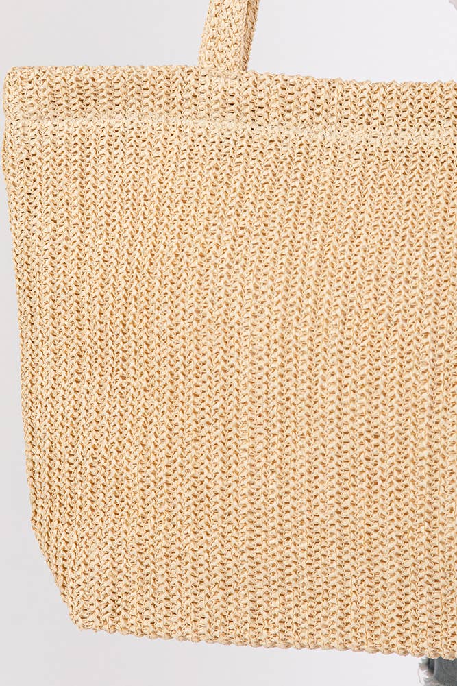 Hana - Wholesale Tote Bag - Women's - Solid Color Crochet Summer Straw Tote Bag65