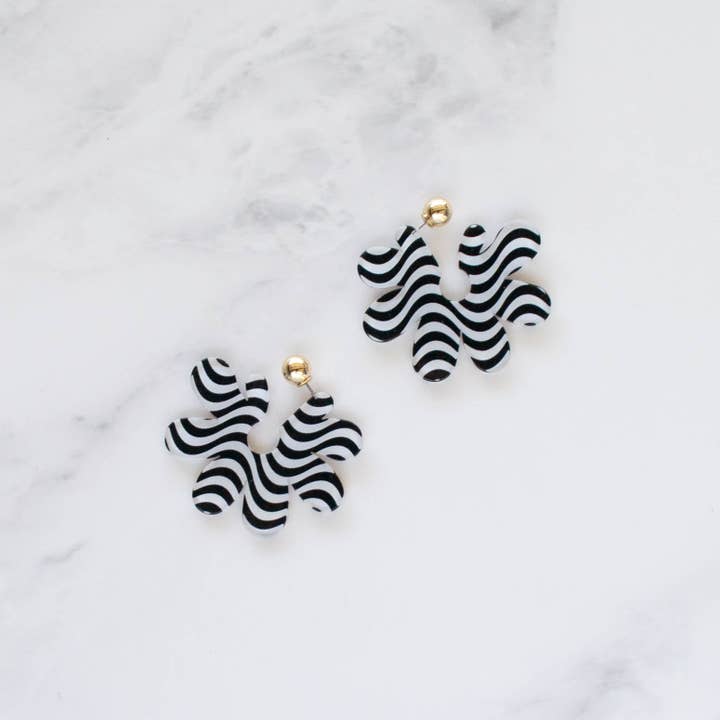 Tiepology - Venta al por mayor Pendientes de botón/aretes de poste - Pendientes de poste de ola de flores grandes13