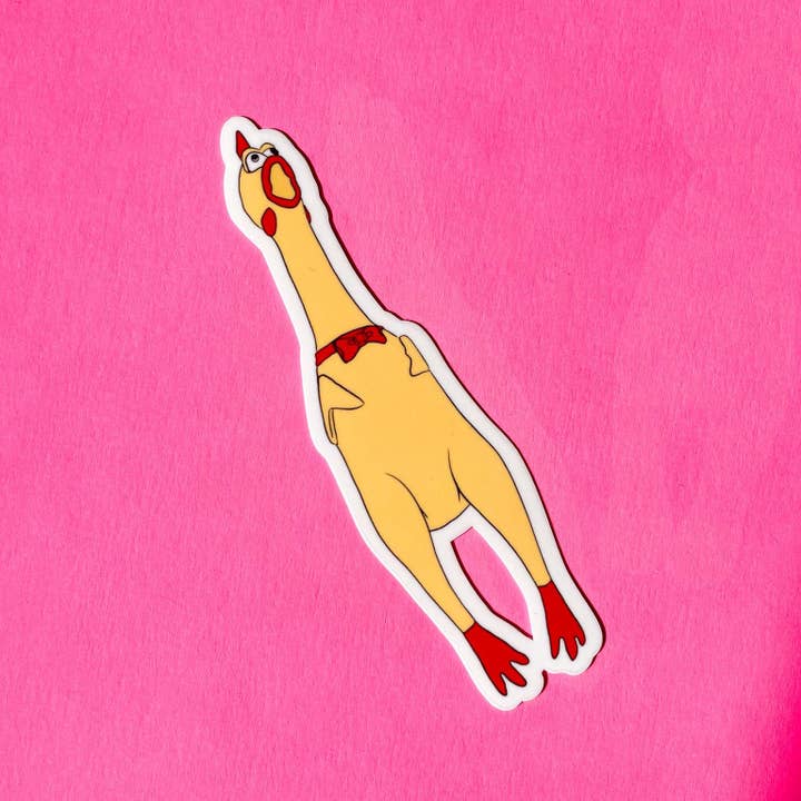 Doctor Scribble – wholesale Sticker – Screaming Rubber Chicken Vinyl Sticker