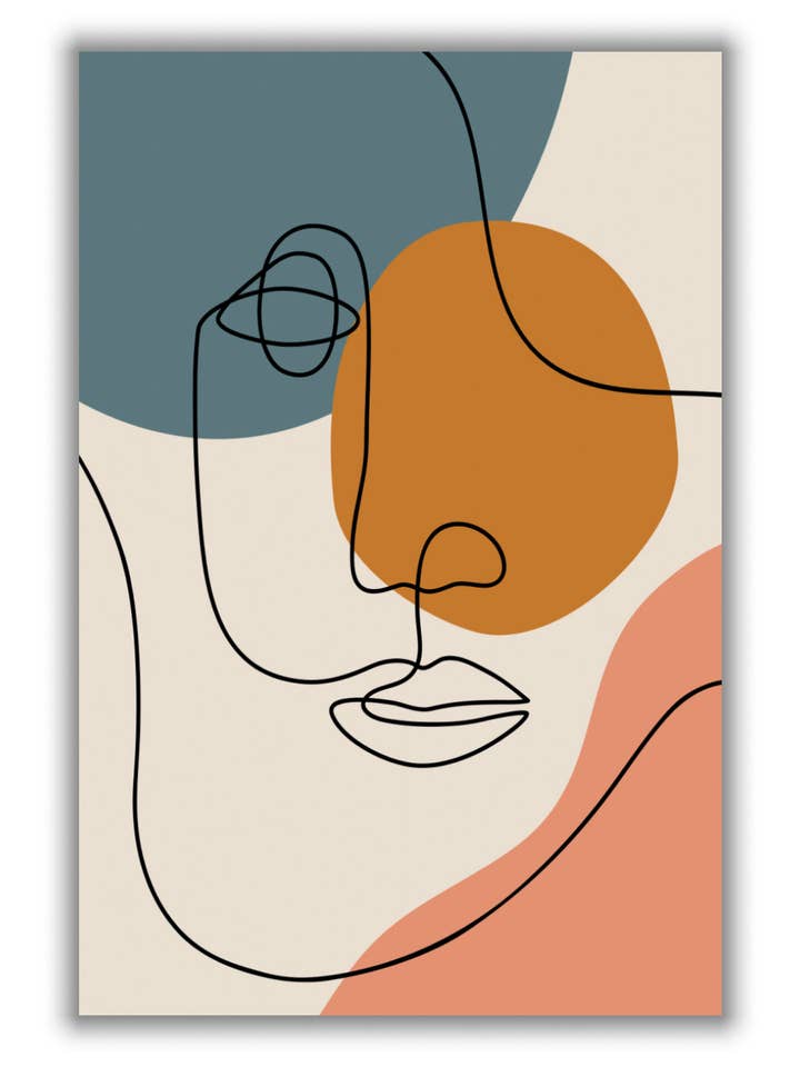Abstract Face Line Drawing for wholesale by Stanley Print House