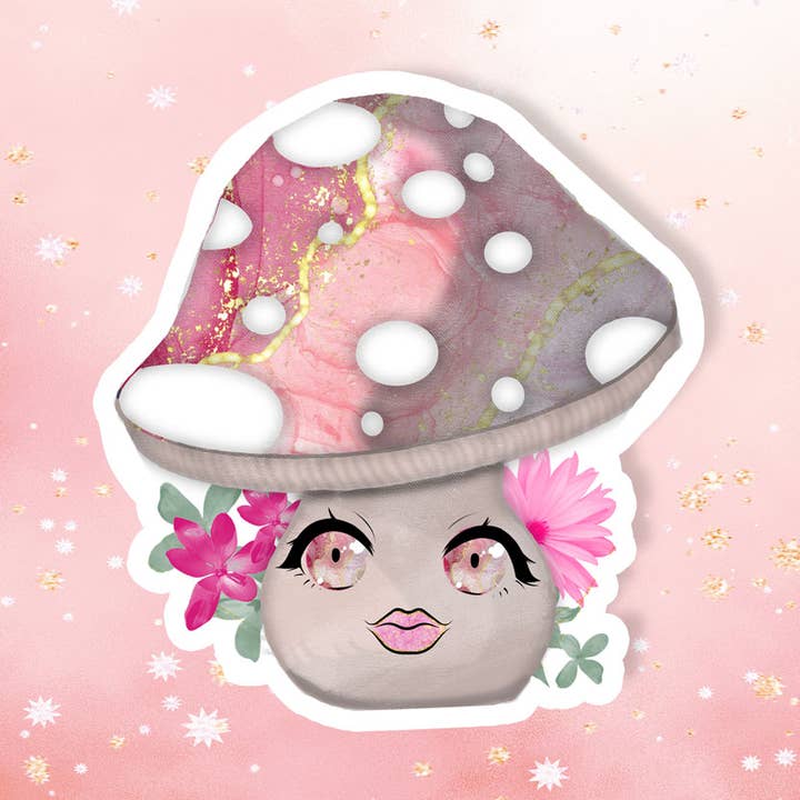 Paddestoel met gezicht - Vinyl metafysische intentie voor wholesale door London Luxury Candles