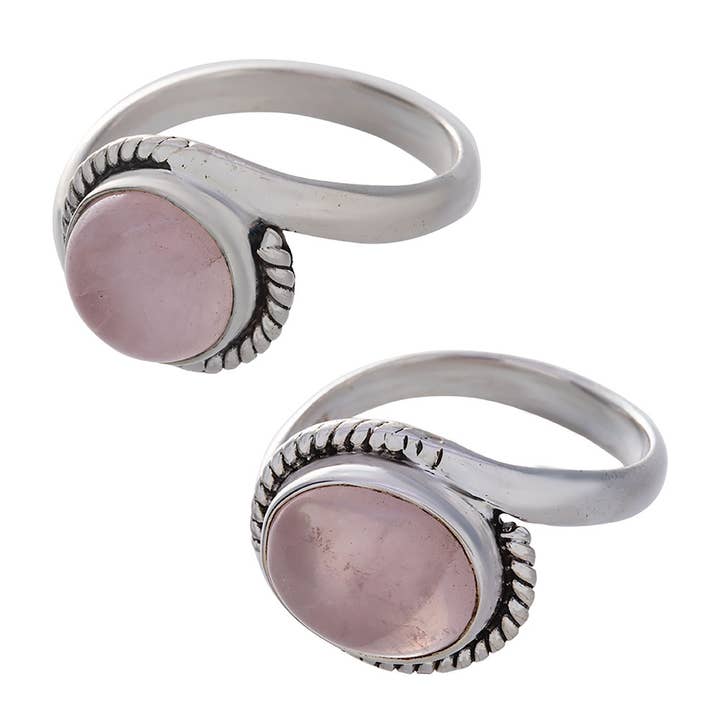 Rose Quartz Cabochon Assorted Shapes Elegant Ring for wholesale by Kheops BLJ Jewelry