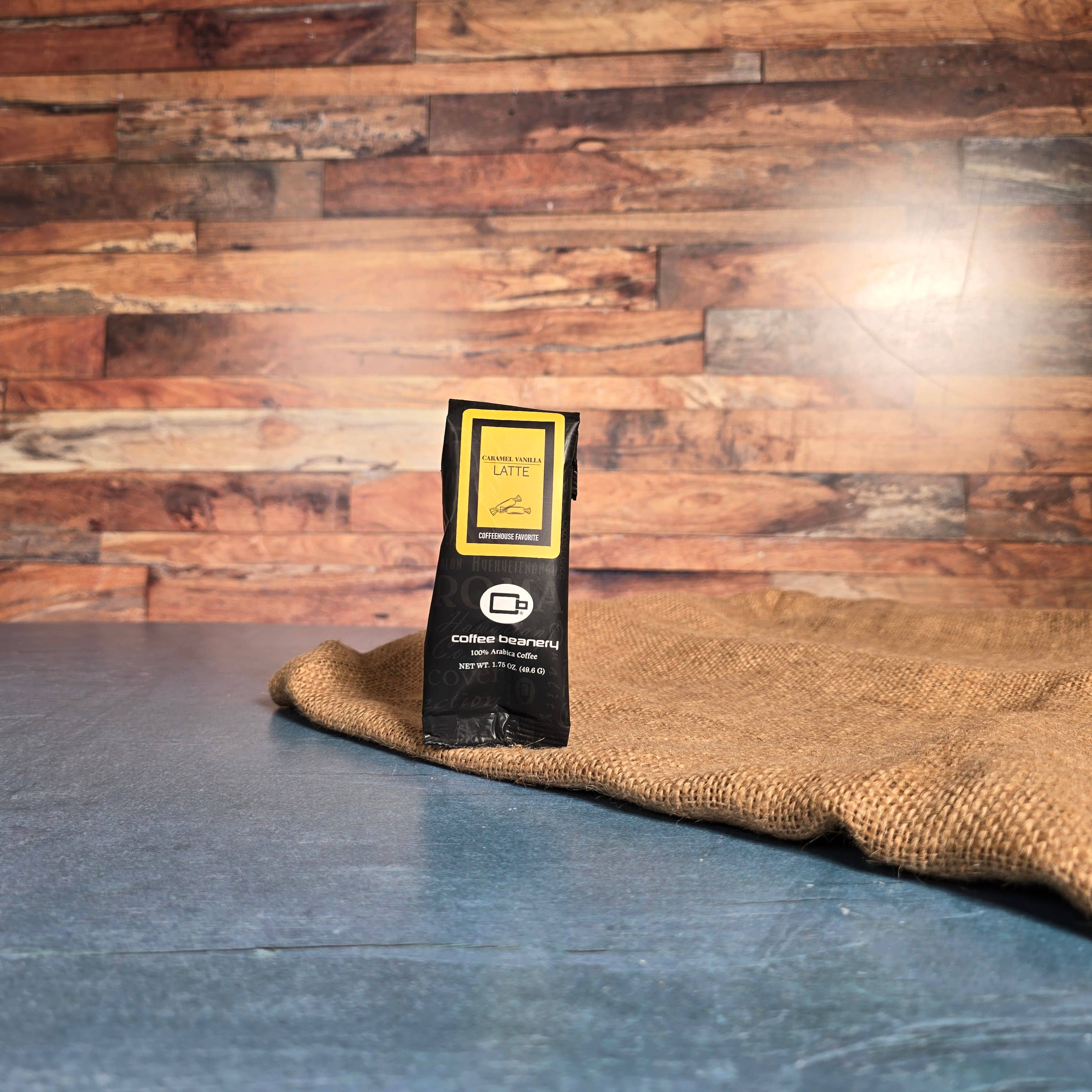 Coffee Beanery - Wholesale Ground Coffee - Caramel Vanilla Latte Coffee | 1.75 oz One Pot Sampler2