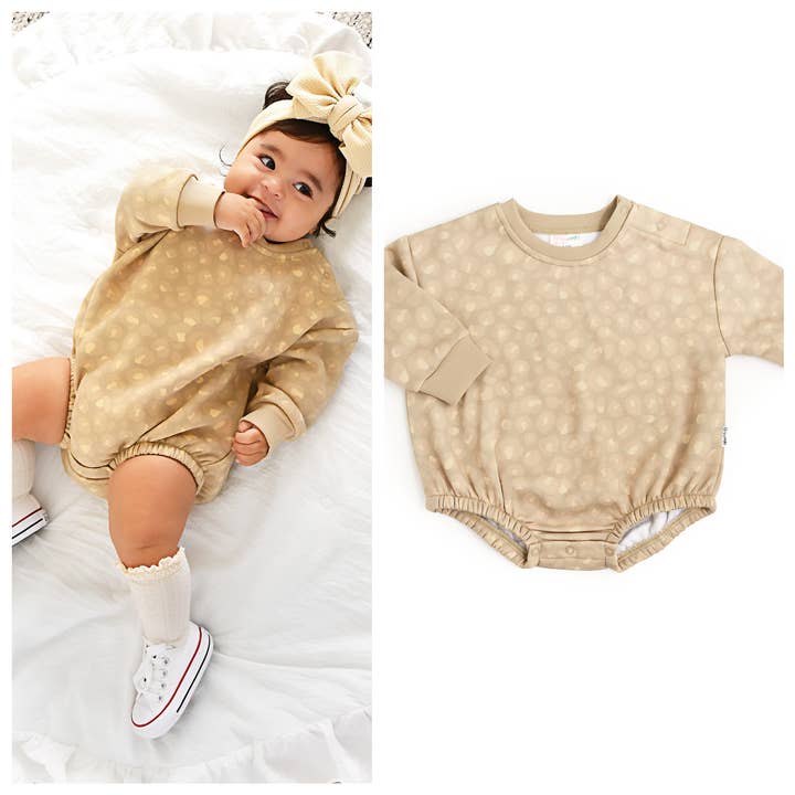 Amari Leopard SWEATSHIRT BUBBLE Baby Pullover Outfit for wholesale by Gigi and Max