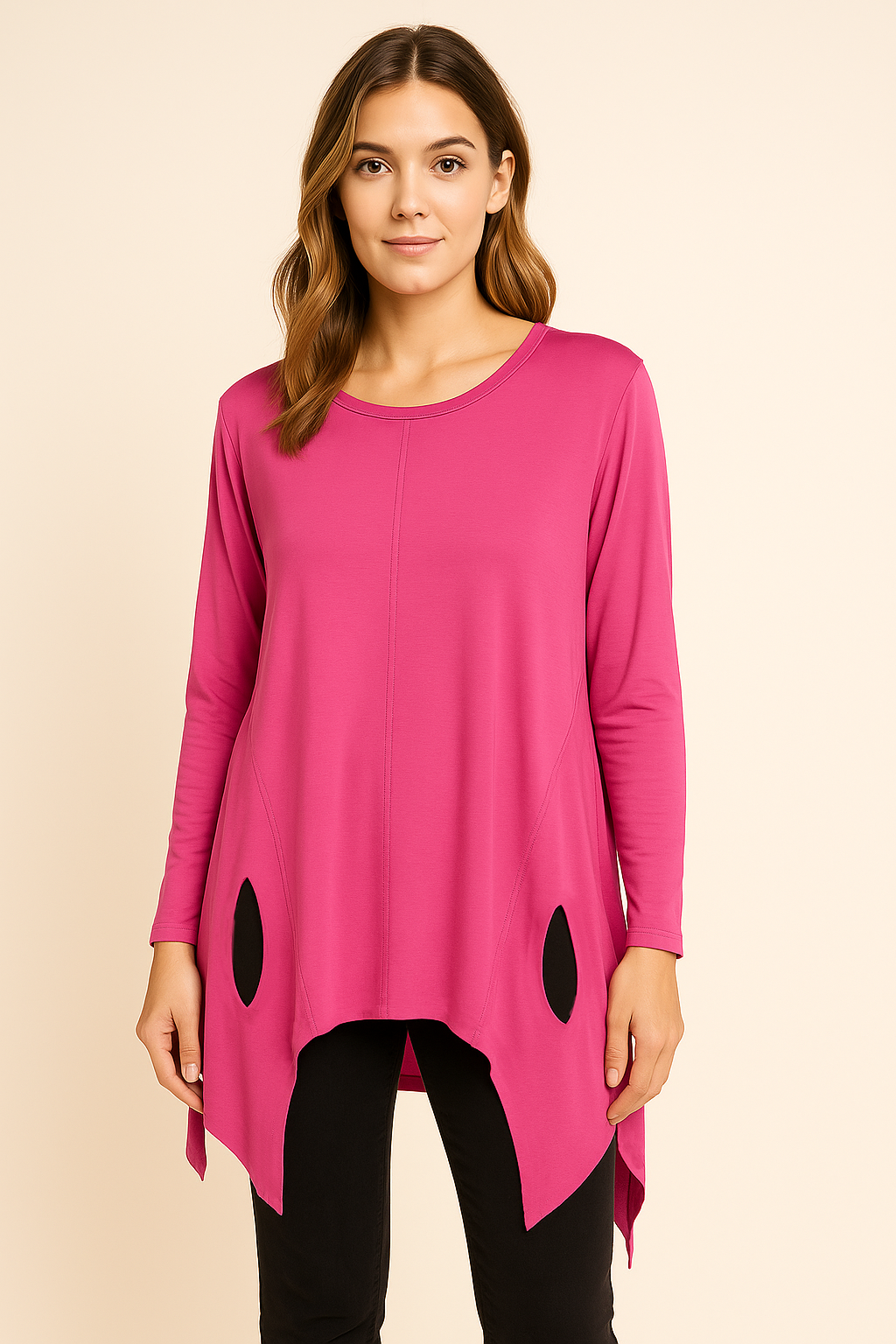 Lucy Sparks - Wholesale Tunic - Women's -  Stretchy Cotton Plus Size Friendly Top With Slashing Design10