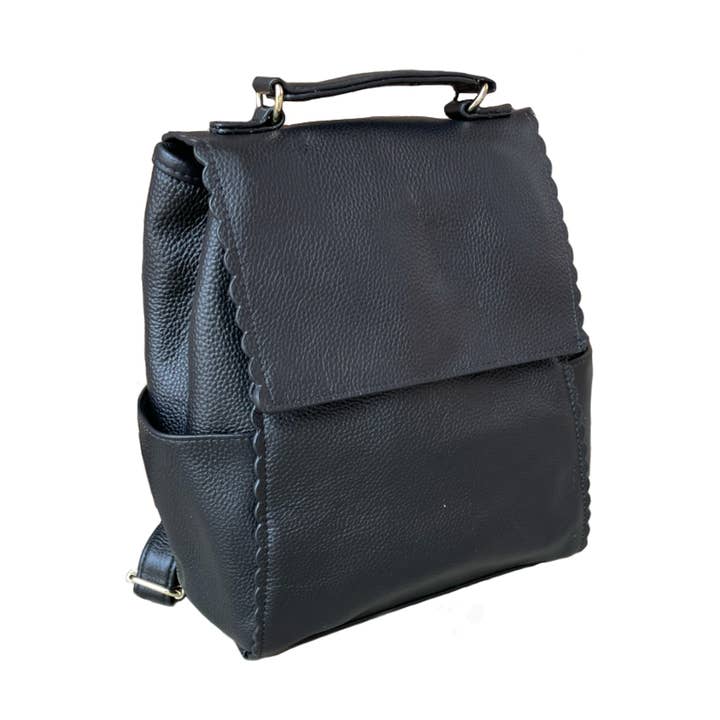 Roma Leathers, Inc. - Wholesale Backpack - Women's - Top grain cowhide leather back pack crossbody shoulder bag0