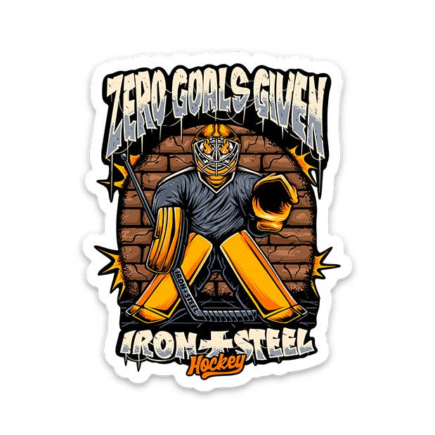 Zero Goals Given Hockey Sticker for wholesale by Iron+Steel Hockey