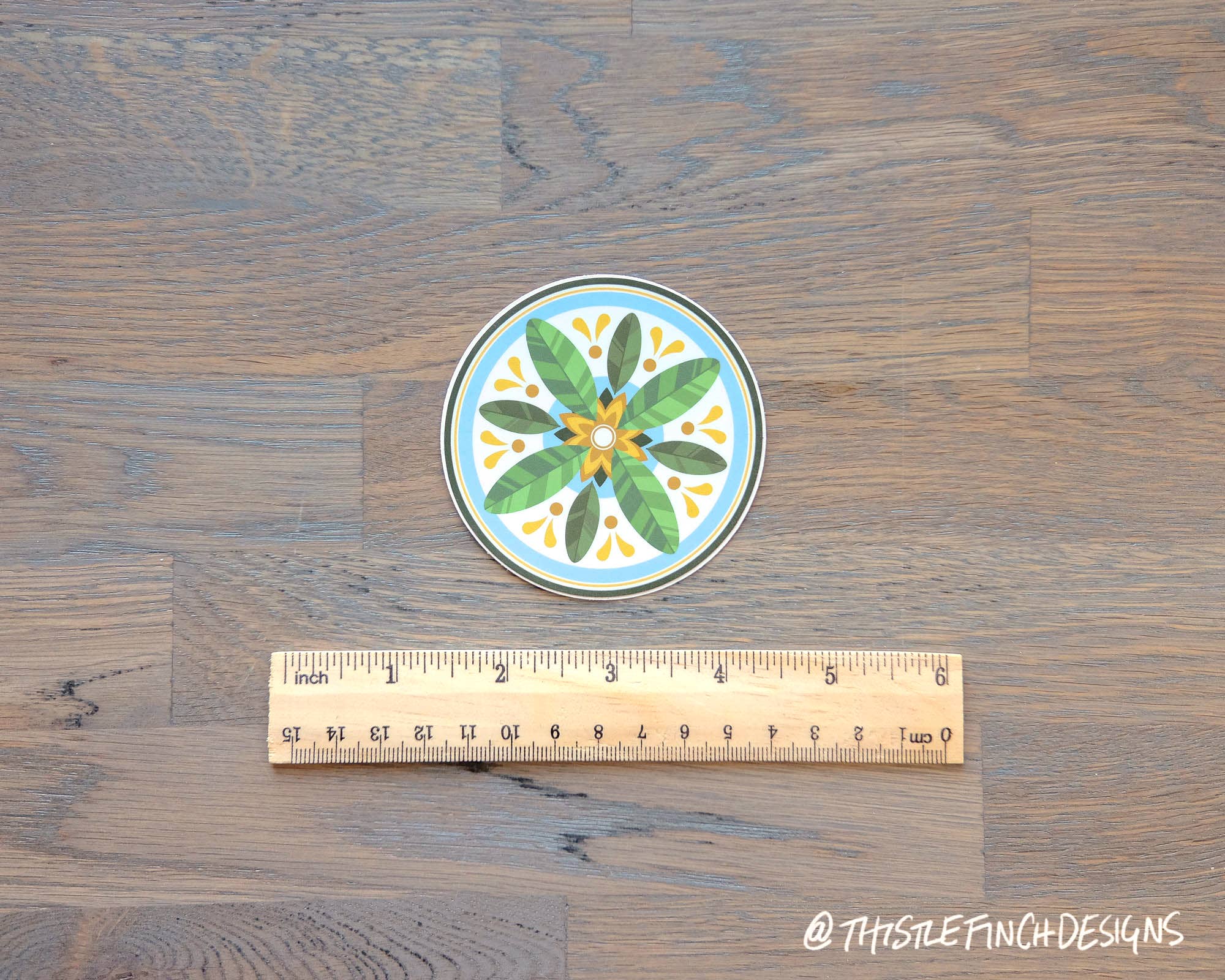 Thistle Finch Designs – Großhandel Aufkleber – Niederländischer Vinyl-Aufkleber mit Sommer-Rosette, PA4