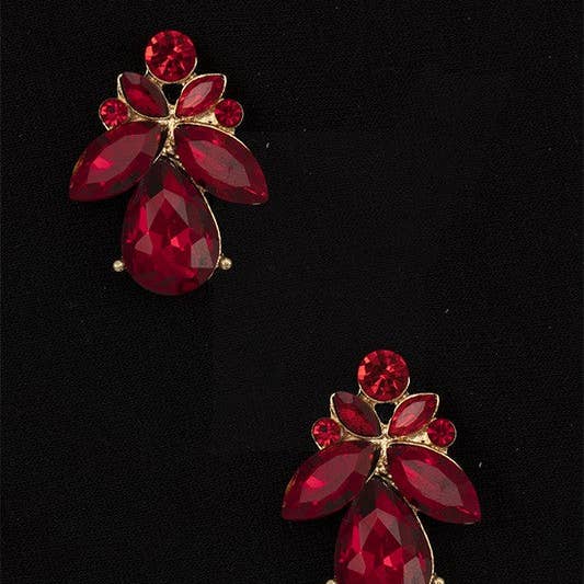 Andrea Bijoux - Vente Boucles d'oreilles pendantes - BOUCLE D'OREILLE SEMI-FLORALE EN CRISTAL6
