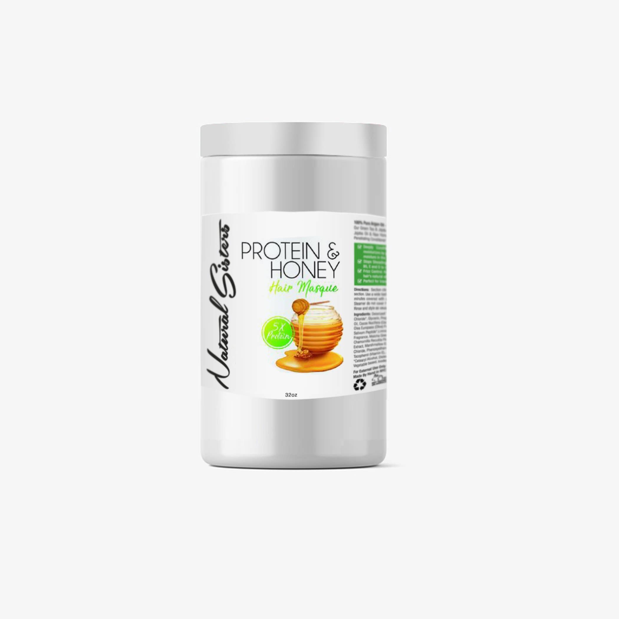 Nature's Lab - Natural Sisters – wholesale Hair conditioner – Protein and Honey Deep Conditioner : 5X Deep Conditioning Hair Masque, Natural hair, strengthening mask, protein hair care, stop breakage Salon Size 32 oz Jar