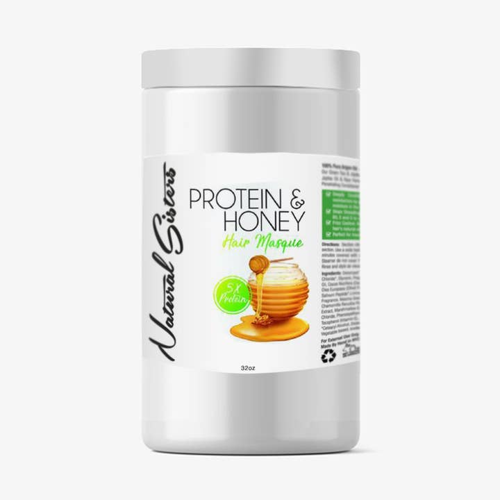 Nature's Lab - Natural Sisters – wholesale Hair conditioner – Protein and Honey Deep Conditioner : 5X Deep Conditioning Hair Masque, Natural hair, strengthening mask, protein hair care, stop breakage Salon Size 32 oz Jar0