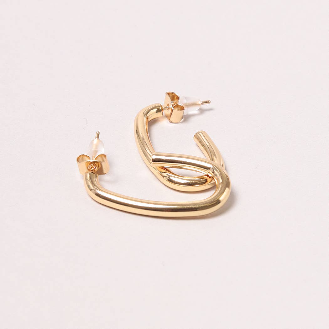 Fashion City – wholesale Hoop earrings – 14K Gold-Dipped Long Post Earring2