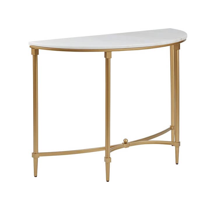 Olliix - Wholesale Console Table - White Marble Tabletop Consol Table with Gold Base2