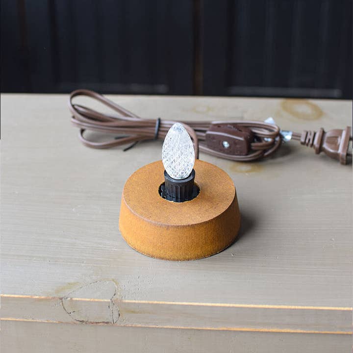 Light Base with White LED Bulb for wholesale by Meadowbrooke Gourds