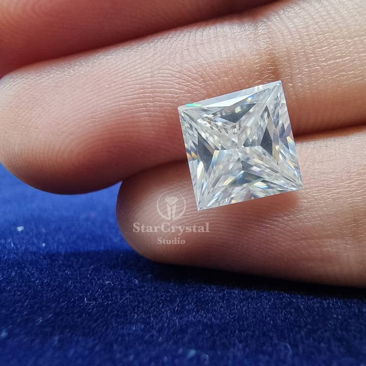 Pedra preciosa de moissanita com corte princesa (cópia) por atacado de StarCrystalStudio
