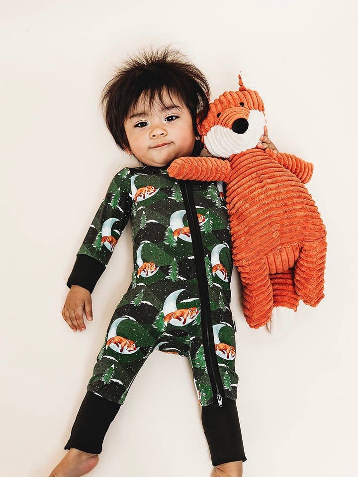 Go the Fox to Sleep Convertible Footie for wholesale by Pipsqueaks Clothing Co