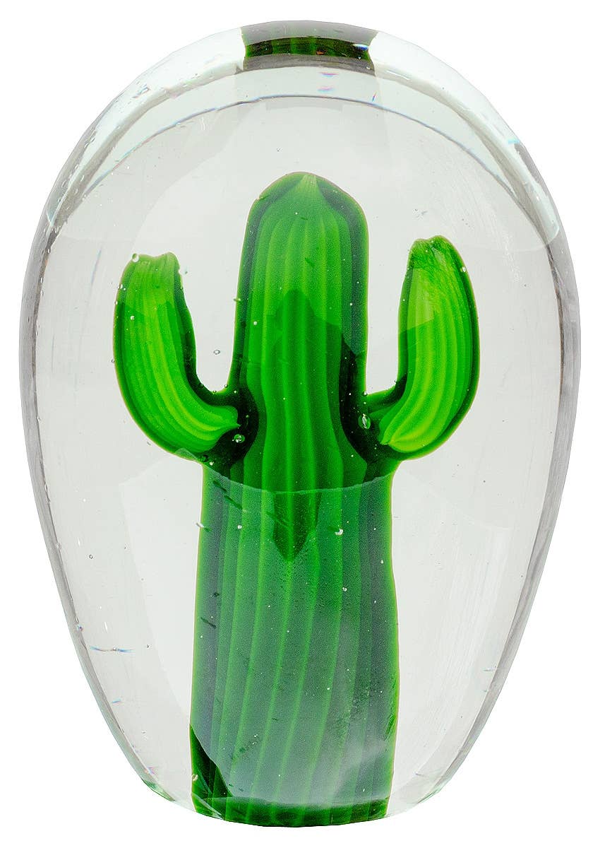 Febland – wholesale Decorative tabletop object – Large Glass Cactus2