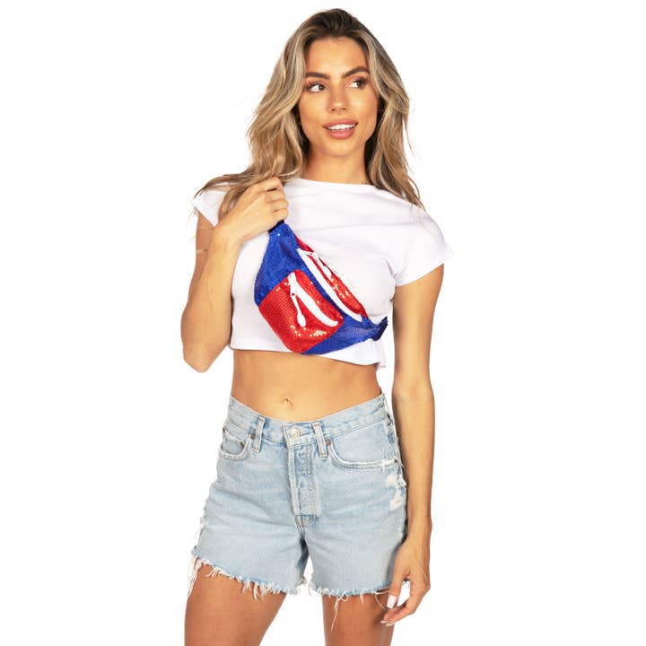 Tipsy Elves - Wholesale Belt Bag - Women's - Rockets Red Glam USA Fanny Pack3