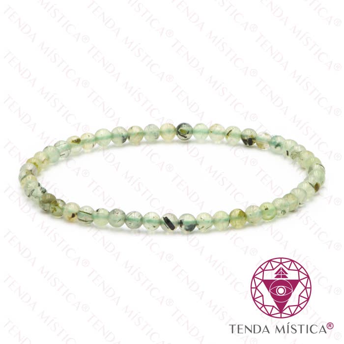 Tenda Mística - Vente Bracelet de perles - Bracelet en jade prehnite 4 mm0