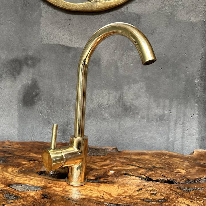 Unlacquered Brass Sink Faucet, Single Handle Mixer Faucet, Wet Bar Brass Sink Faucet for wholesale by Artihand
