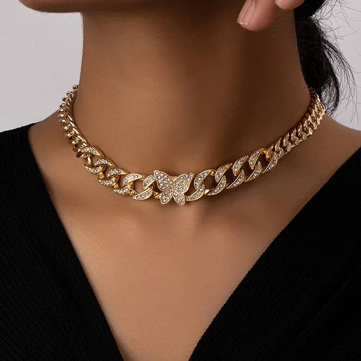 Elegant Vintage Style Butterfly Alloy necklace wholesale for wholesale by Gooddiy