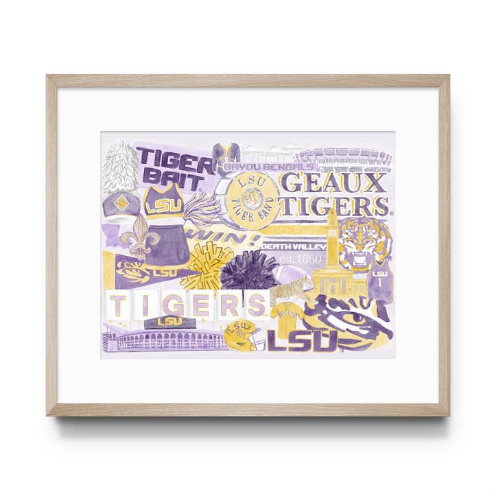 LSU Collage Konsttryck, Collegiate för wholesale av Gracefully Made Art