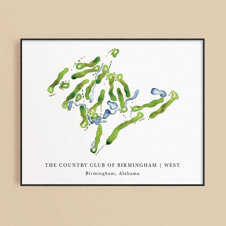 The Country Club of Birmingham Golf Print - West #2 for wholesale by ally aiken design