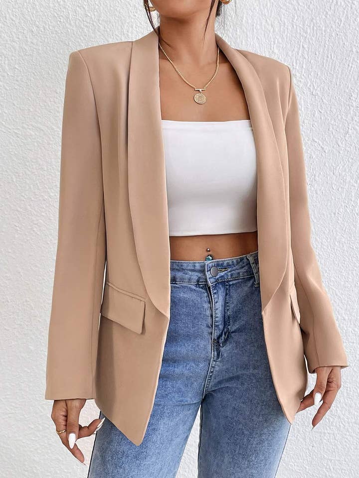 Flarix - Vente Blazer – femme - blazer à col châle uni1