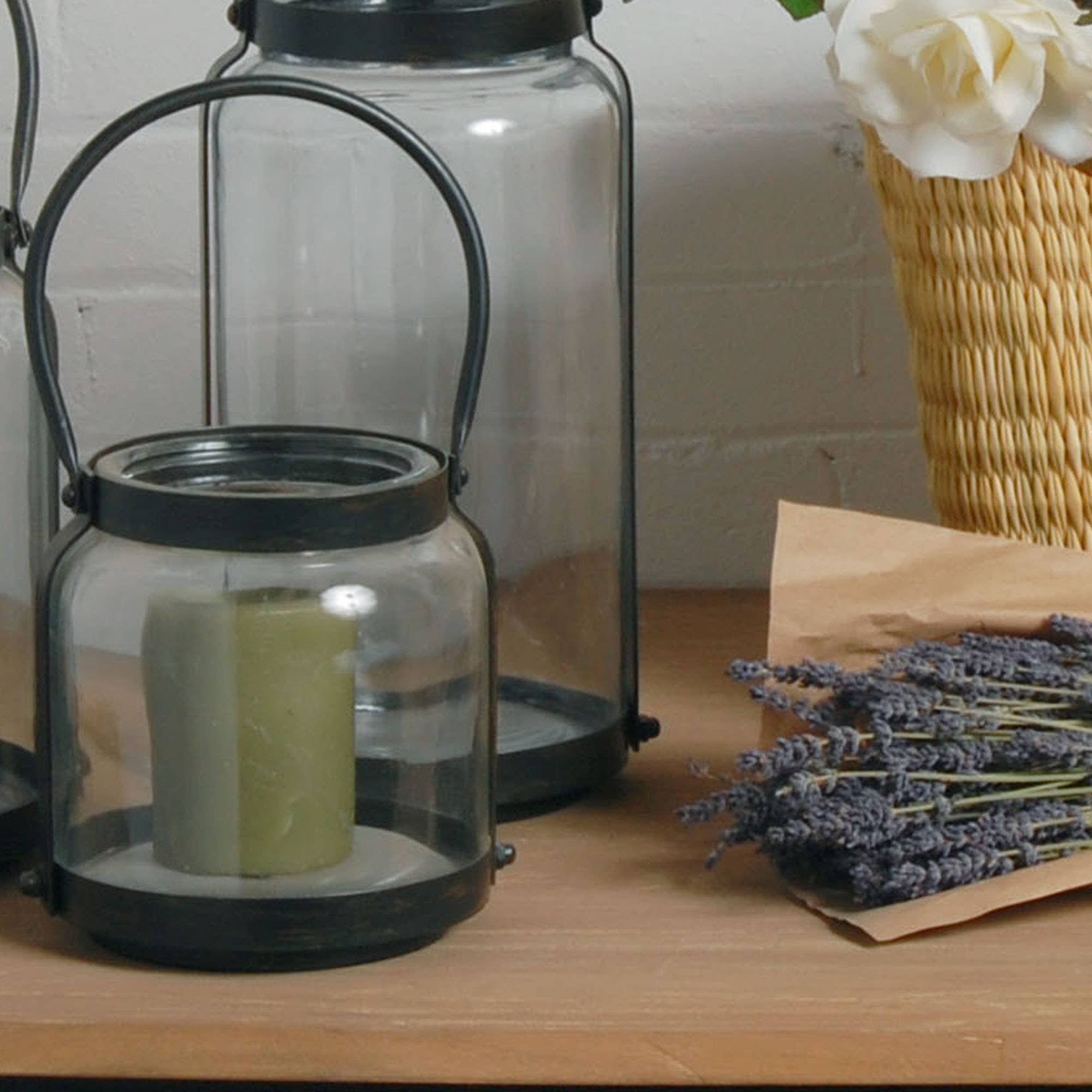 Bacon Basketware - Wholesale Jar - Small Glass and Metal Jar with Handle1