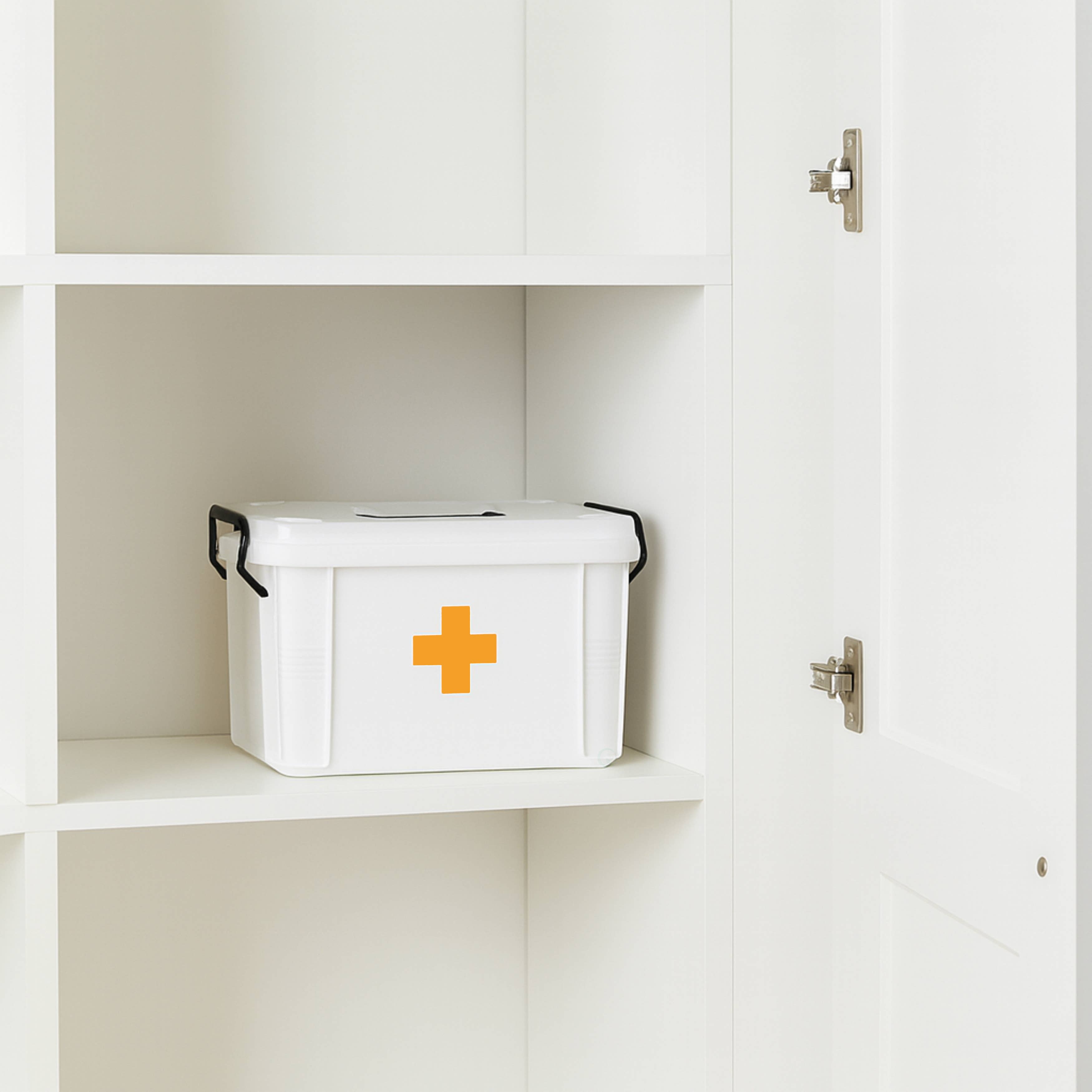 Quickway Imports – Großhandel Erste-Hilfe-Kasten – Weiße Medizinbox mit Verbandskasten-Symbol und Schloss – Erste-Hilfe-Kasten zur Aufbewahrung7