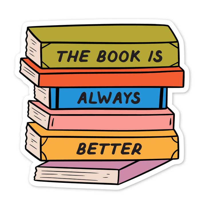 Adhesivo para pila de libros «El libro siempre es mejor» para venta al por mayor de The Stickerie