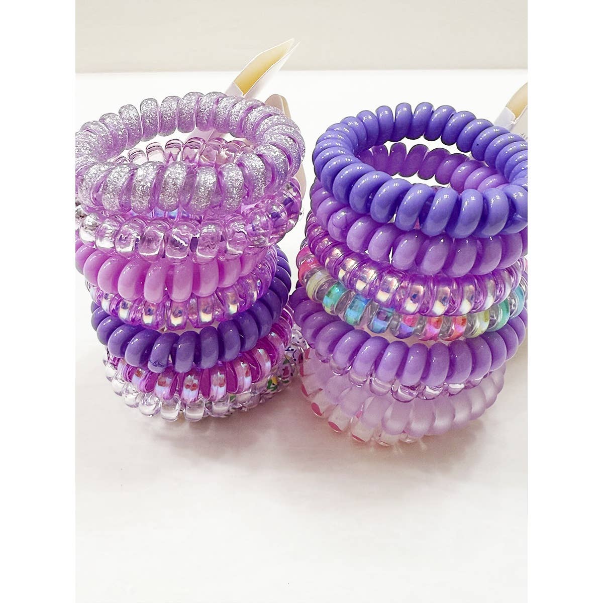 MIX COLOR Lavender Shades Spiral Hair Ties for wholesale on Faire1