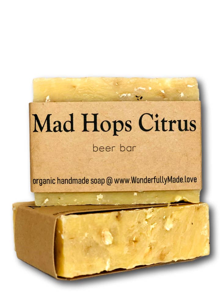 Mad Hops Citrus Luxury Soap Bar | Hops Beer Bar | Gift | Organic Shea Butter | Hand Wash Soap | Vegan | All Natural for wholesale by Wonderfully Made .love