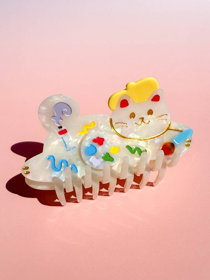 Artist Cat Hair Claw Clip for wholesale by Sunnie Creative