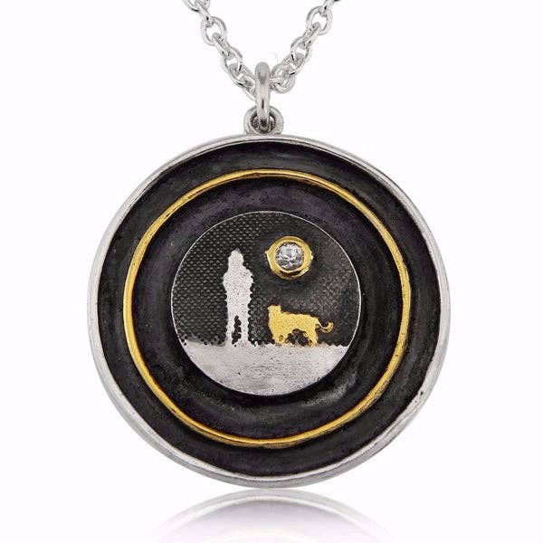 DOG LOVERS SAPPHIRE MOON LOCKET, OXIDISED STERLING SILVER for wholesale by Charlotte Lowe