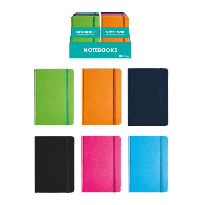 Textured Cover Notebook with Elastic Closure- Lined Pages for wholesale by Papercraft