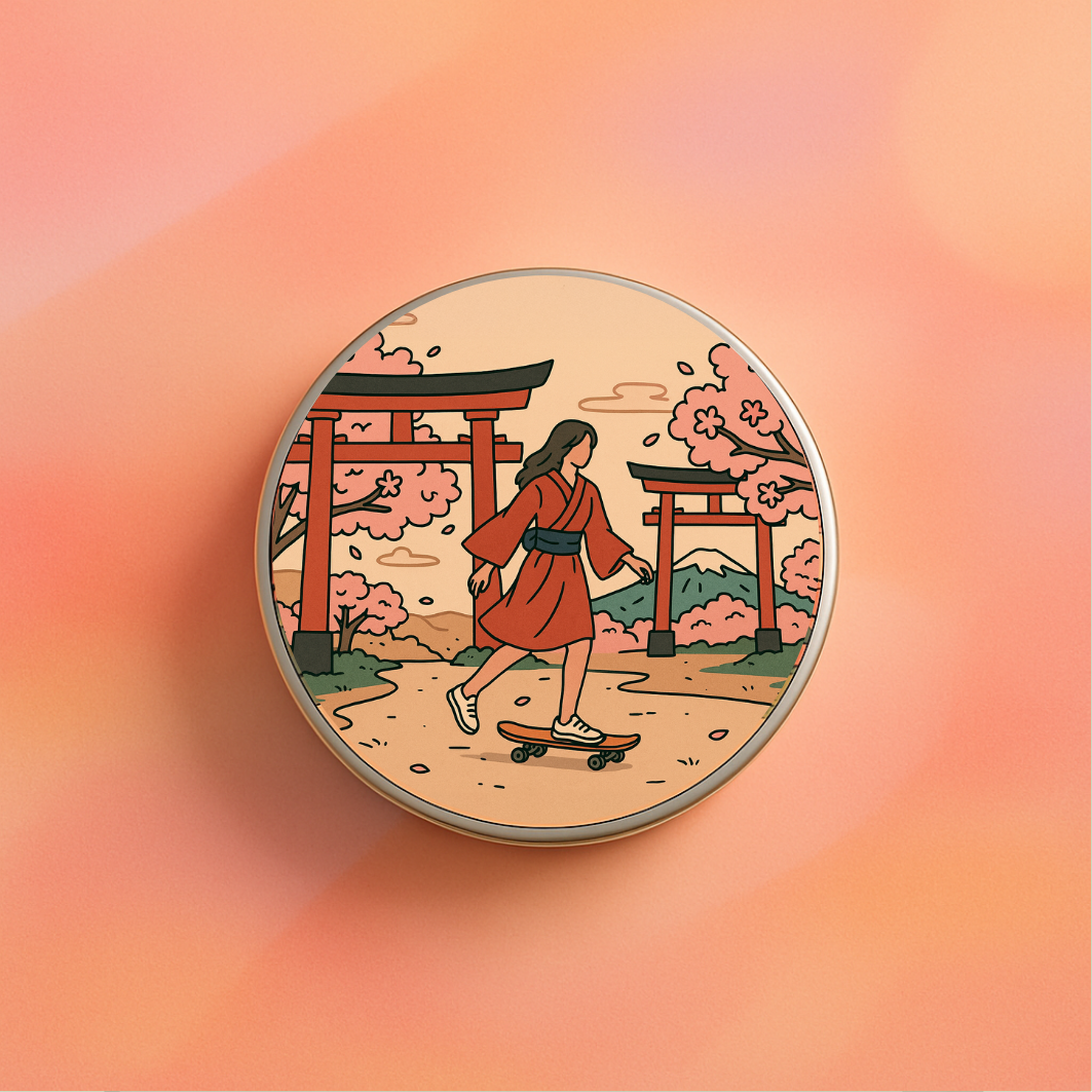 Surfing Road - Wholesale Pillar Candle - Candle Hanami - Surf - Japan - Cherry blossoms0