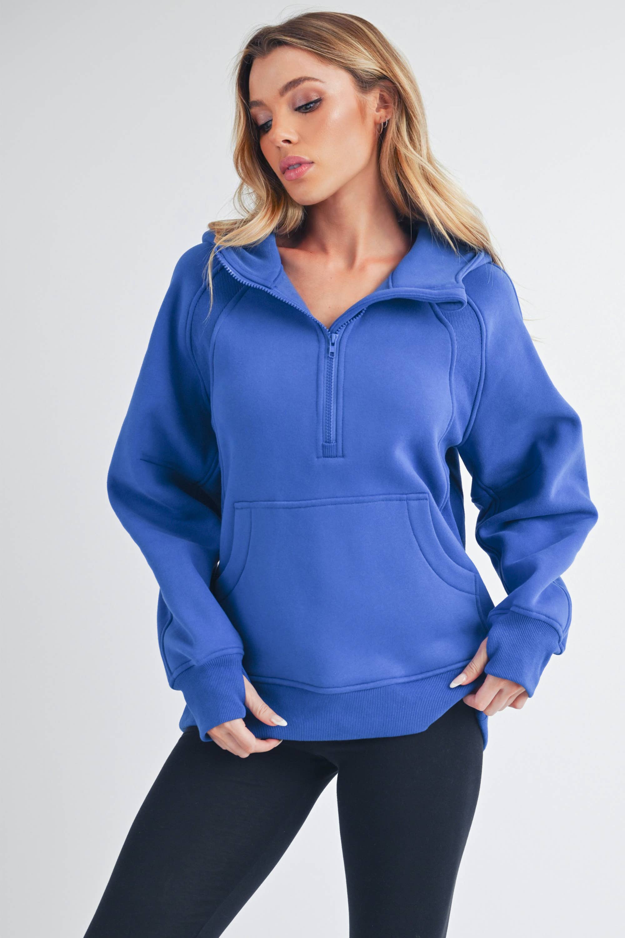 AEMI + CO - Venta al por mayor Sudadera con capucha - Mujer - Sudadera con media cremallera larga 990DK Drea10