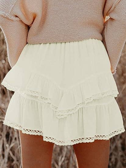 Suhkasana - Wholesale Skirt - Women's - Women's High-Waist Layered Cake Skirt – Summer Casual Mini Skirt40