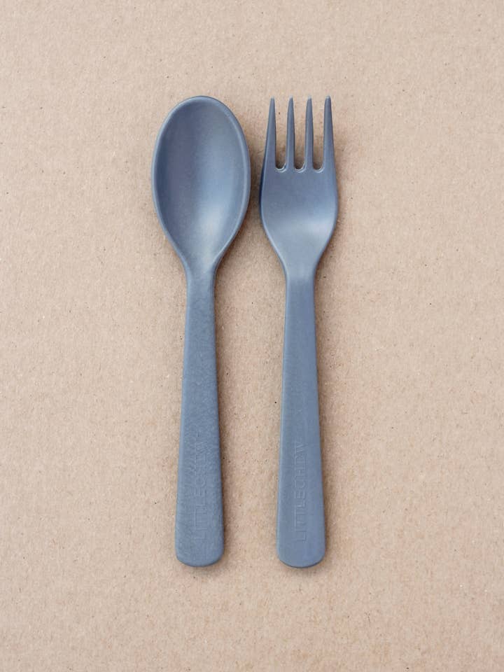 Kids Bamboo Cutlery - Dim Grey for wholesale by Little Chew